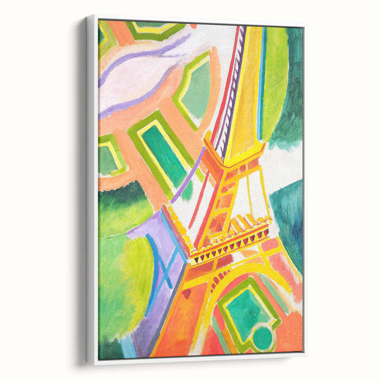 Colorful Cubist Eiffel Tower Art - Vibrant Abstract Modern Wall Decor