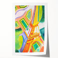 Colorful Cubist Eiffel Tower Art - Vibrant Abstract Modern Wall Decor