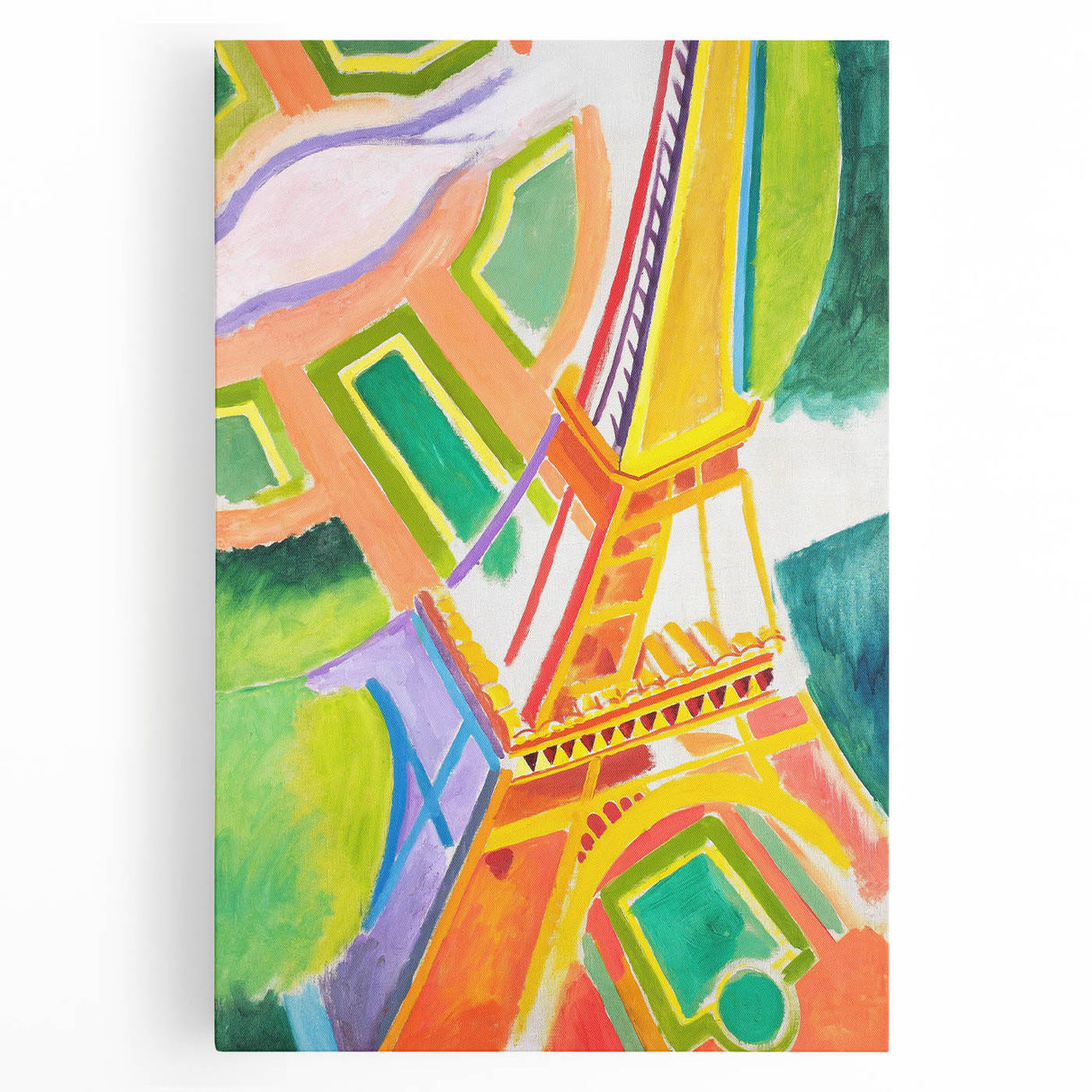 Colorful Cubist Eiffel Tower Art - Vibrant Abstract Modern Wall Decor