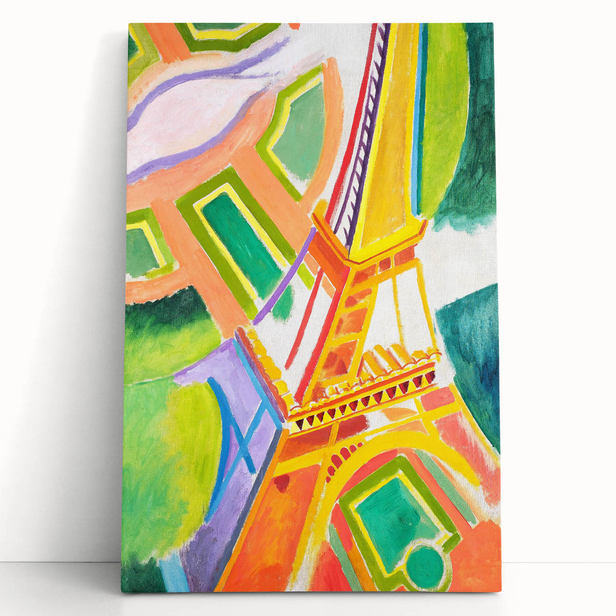 Colorful Cubist Eiffel Tower Art - Vibrant Abstract Modern Wall Decor