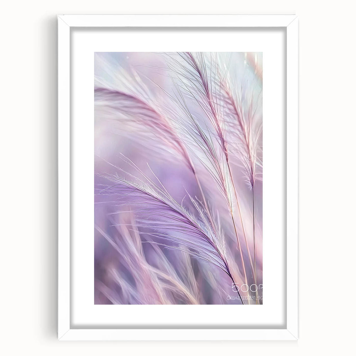 Floral and botanical frame design with a white mat, showcasing vibrant flowers and greenery, perfect for home decor or gift giving. Ideal for nature lovers.
