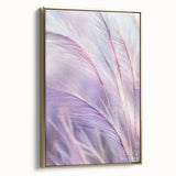 Framed canvas artwork showcasing a vibrant floral and botanical design, elegantly bordered in gold, displayed from a side angle, perfect for home decor enhancement.