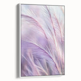 Floral and botanical framed canvas artwork showcasing vibrant colors and intricate designs, displayed in a white frame from a side view, perfect for home decor.