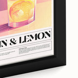 Extra large black wall art featuring colorful, textured food and drink motifs on a framed canvas.