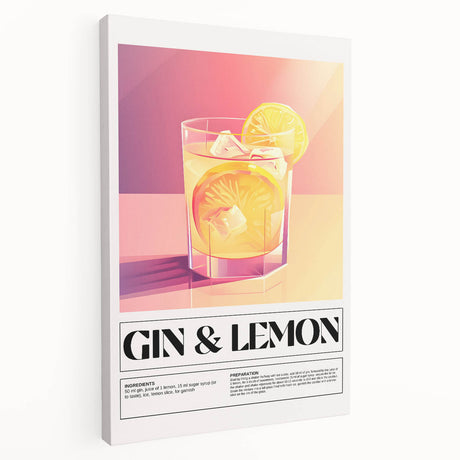 Large canvas print of assorted beverages in vibrant colors, ideal for kitchen wall art.