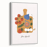 Extra large framed canvas vintage poster art featuring colorful fruits, ideal for living room decor.