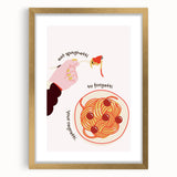 Extra large abstract art print with textured design in gold and beige tones, framed with a mat.