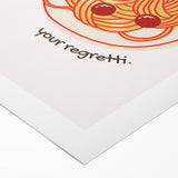 Art deco poster featuring a stylized food illustration in bold black and white, printed on rolled canvas.