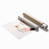 Extra large rolled print featuring a floral art design in pastel shades, ideal for classy bathroom wall art.