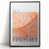 Large abstract wall art featuring assorted pastries in muted colors on framed acrylic, ideal for kitchen decor.