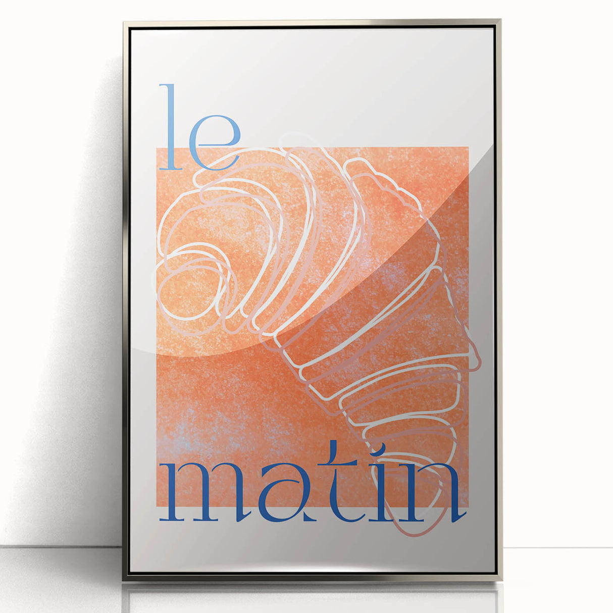 Mid-century modernist art featuring assorted pastries in soft pastel tones on a framed acrylic print.