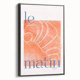 Black and white framed canvas featuring a vintage poster art of various pastries, ideal for bedroom wall decor.