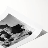 Extra large wall art featuring line art flowers in black on white, rolled print, ideal for large living room wall decor.