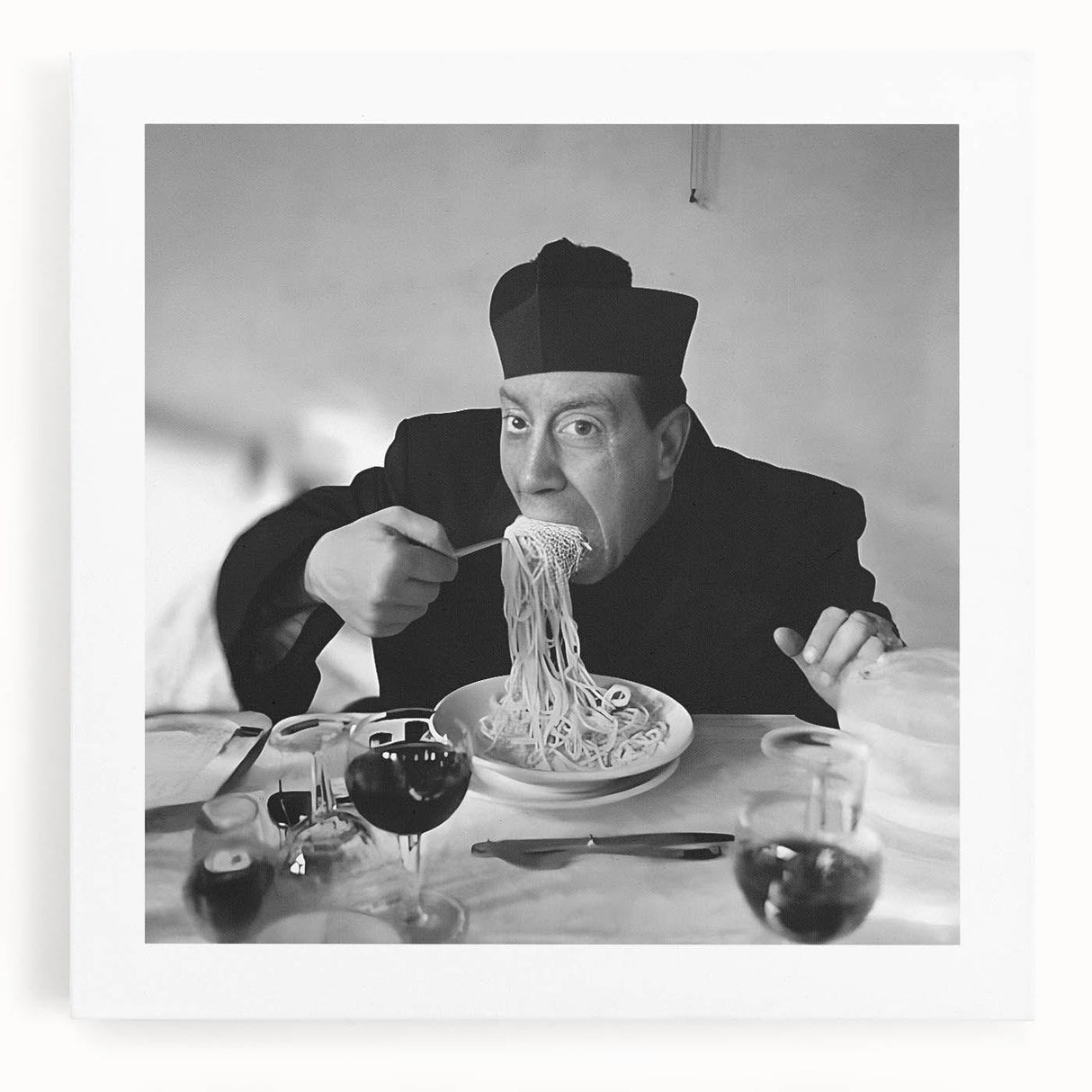 Large black and white canvas print of a bustling marketplace, ideal for kitchen wall art.