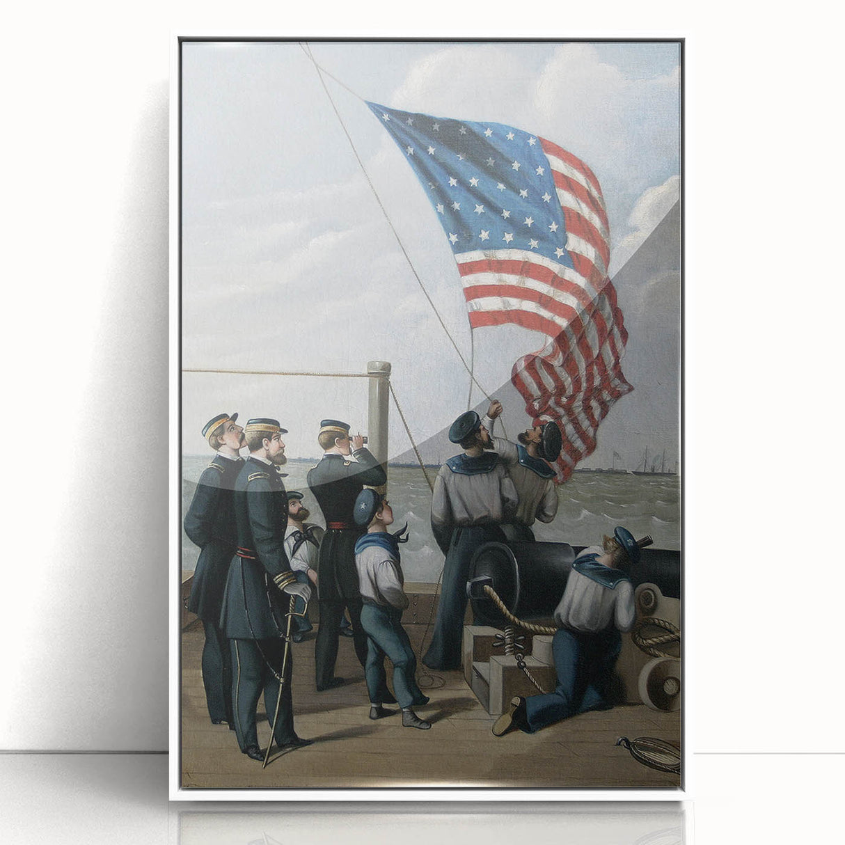 Raising the American Flag - Fourth of July Decorations