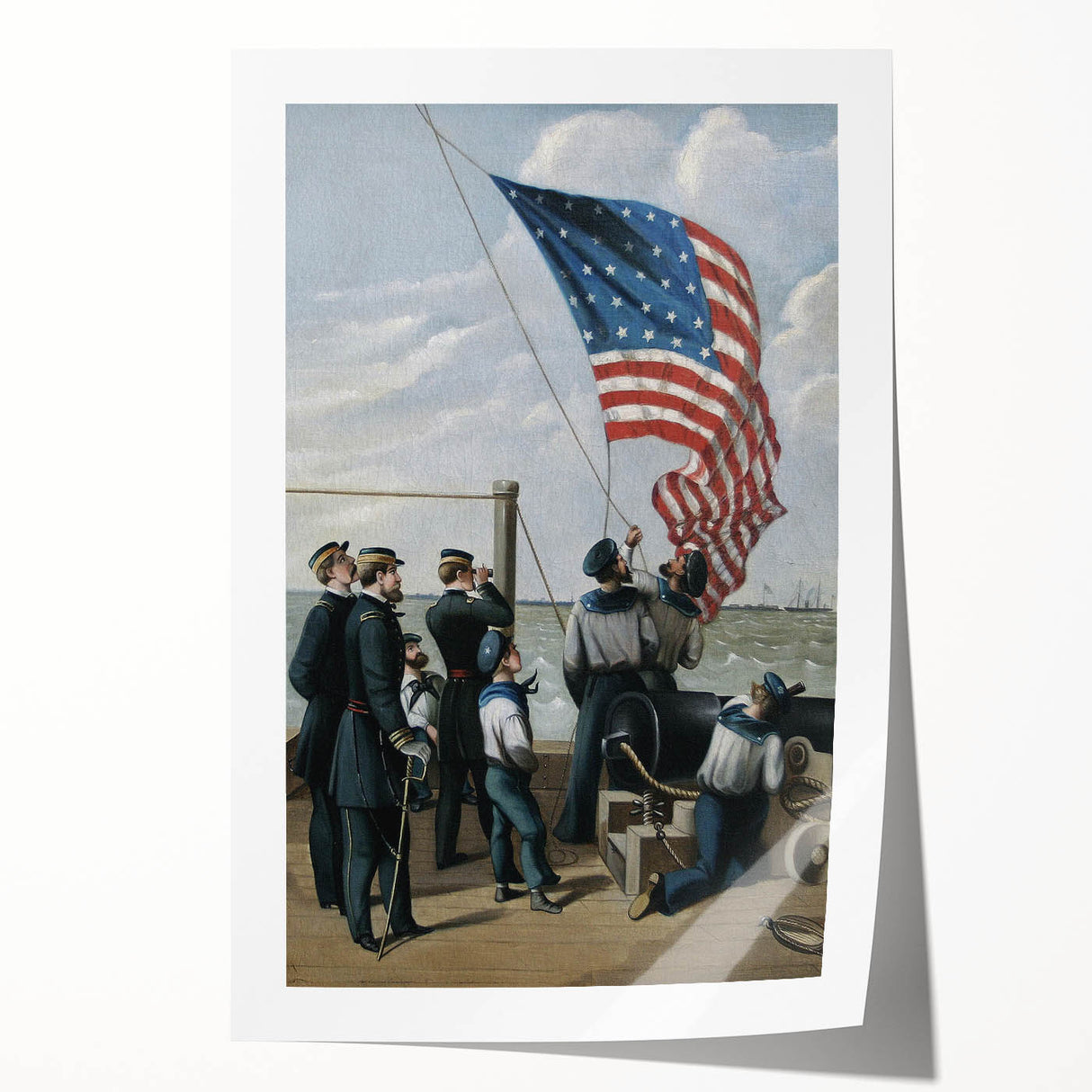 Raising the American Flag - Fourth of July Decorations