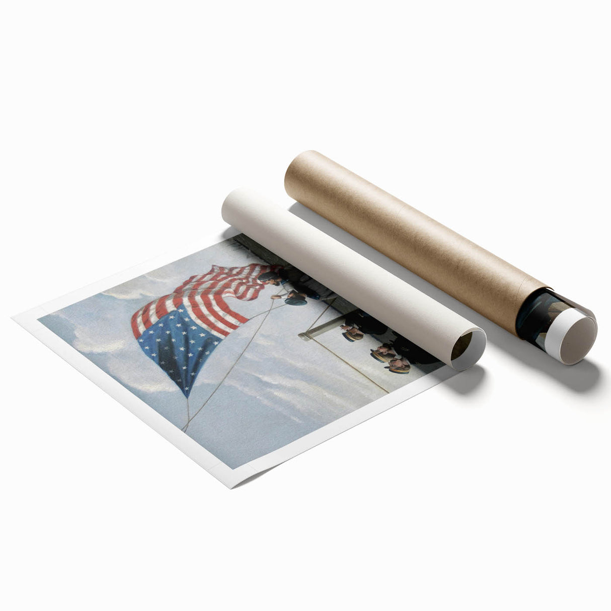 Raising the American Flag - Fourth of July Decorations
