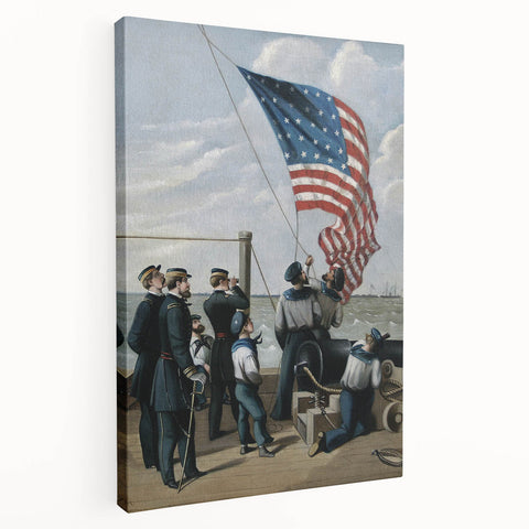 Raising the American Flag - Fourth of July Decorations