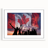 Canada Day Art Prints - Patriotic Canadian Flag & Maple Leaf Wall Art