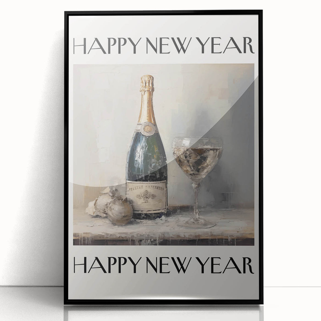 Elegant Champagne Celebration - New Year Wall Art Print