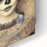 Vintage Sugar Skull Woman – Día de los Muertos Wall Art