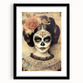 Vintage Sugar Skull Woman – Día de los Muertos Wall Art