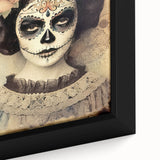 Vintage Sugar Skull Woman – Día de los Muertos Wall Art