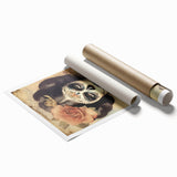 Vintage Sugar Skull Woman – Día de los Muertos Wall Art