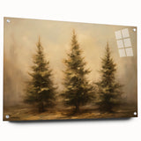 Rustic Pine Trees - Thanksgiving Wall Hangings Canvas