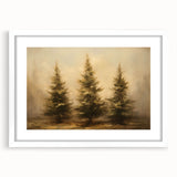 Rustic Pine Trees - Thanksgiving Wall Hangings Canvas