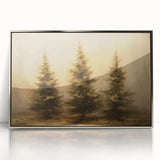 Rustic Pine Trees - Thanksgiving Wall Hangings Canvas
