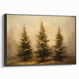 Rustic Pine Trees - Thanksgiving Wall Hangings Canvas