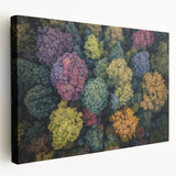 Stretched landscape canvas art displaying vibrant abstract design in warm colors, showcasing intricate details and textures, ideal for modern home decor.