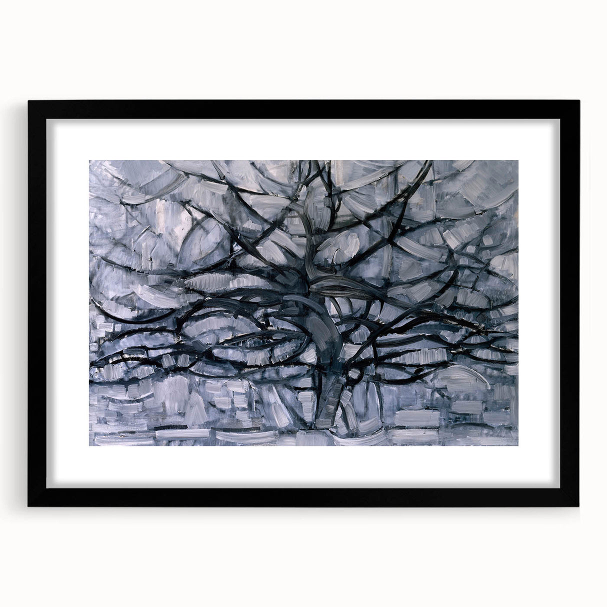 Piet Mondrian's Gray Tree - Minimalist Contemporary Wall Art Print