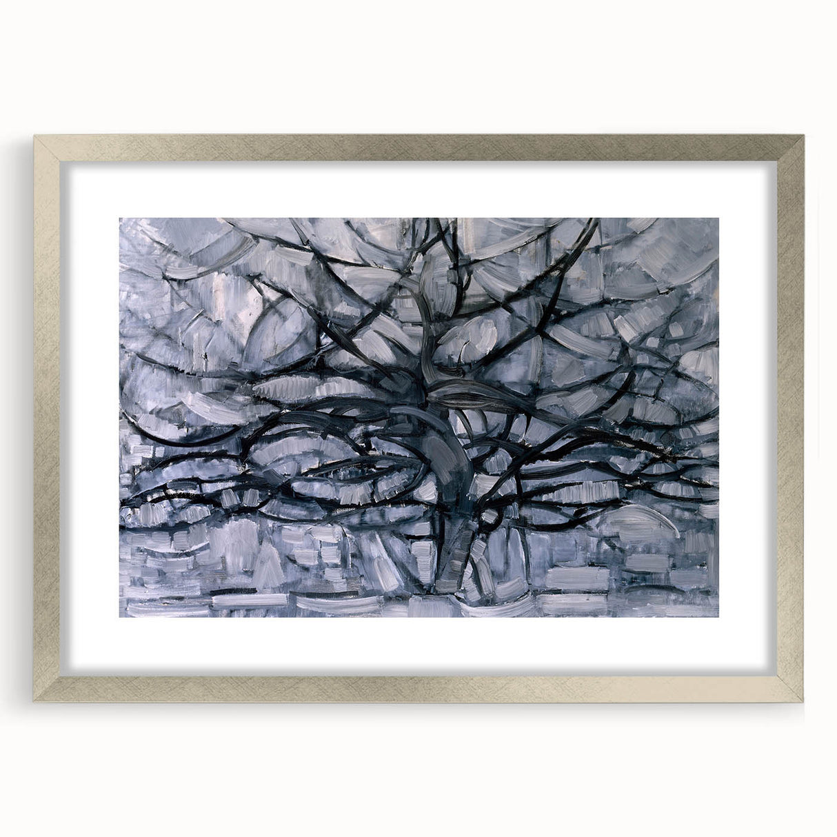Piet Mondrian's Gray Tree - Minimalist Contemporary Wall Art Print