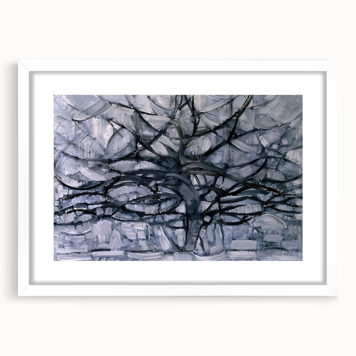 Piet Mondrian's Gray Tree - Minimalist Contemporary Wall Art Print