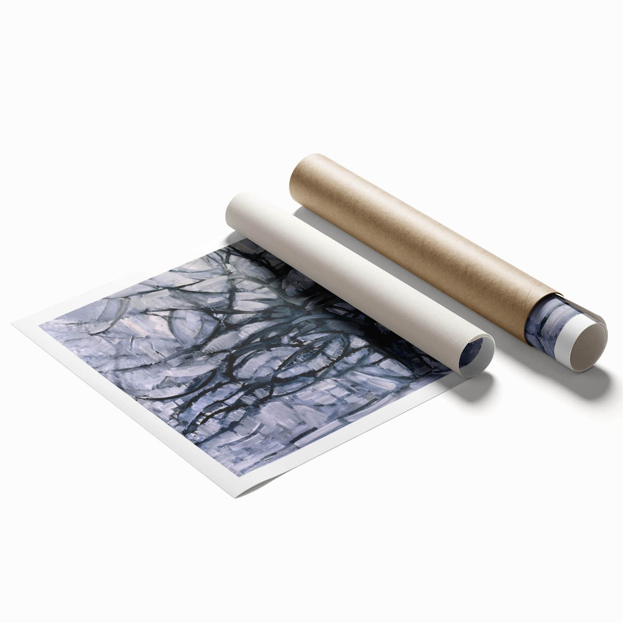 Piet Mondrian's Gray Tree - Minimalist Contemporary Wall Art Print