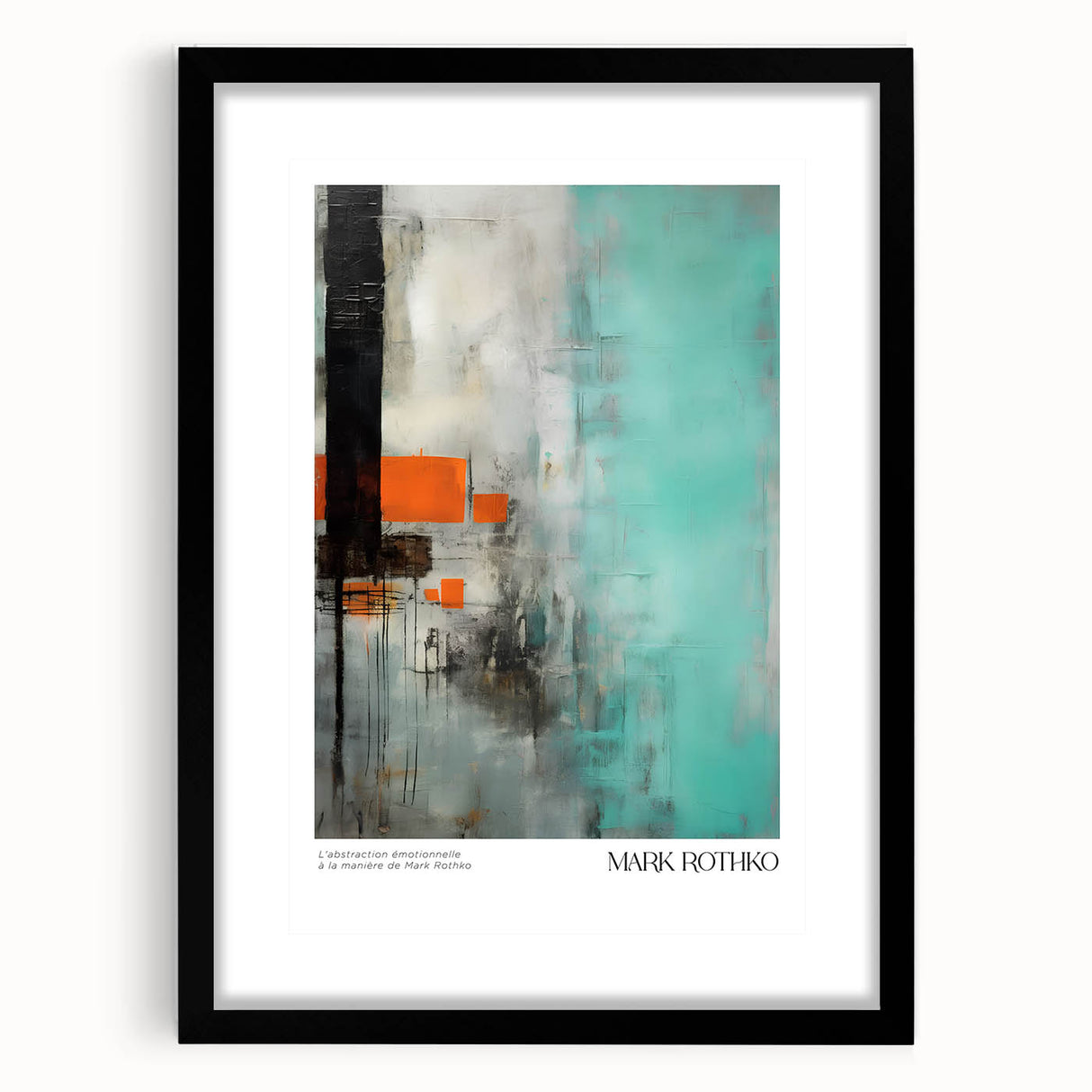 Extra large framed Rothko-inspired abstract art print with vibrant color blocks on canvas, ideal for living room decor.