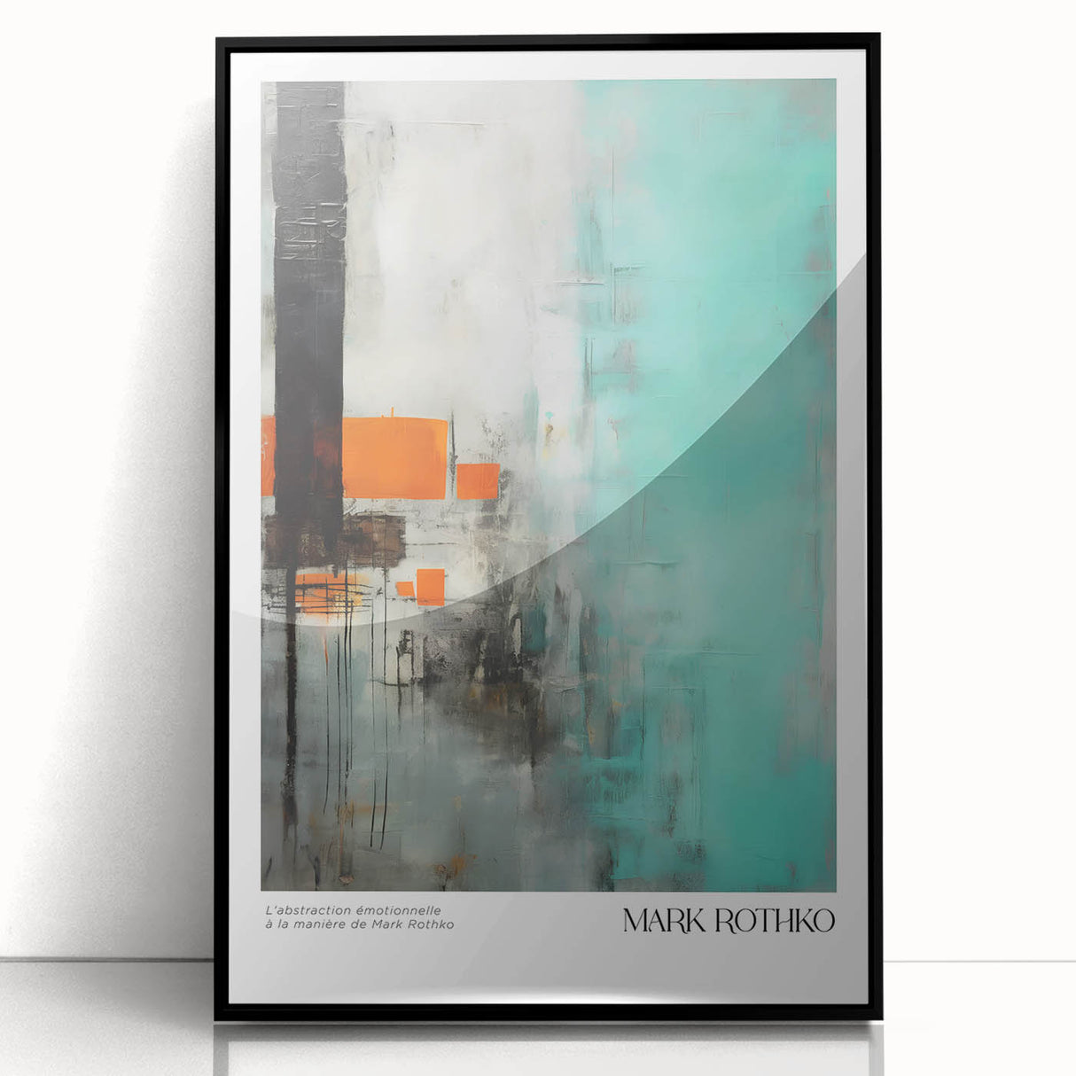 Large abstract wall art in vibrant red and orange tones, framed acrylic, ideal for modern living room decor.