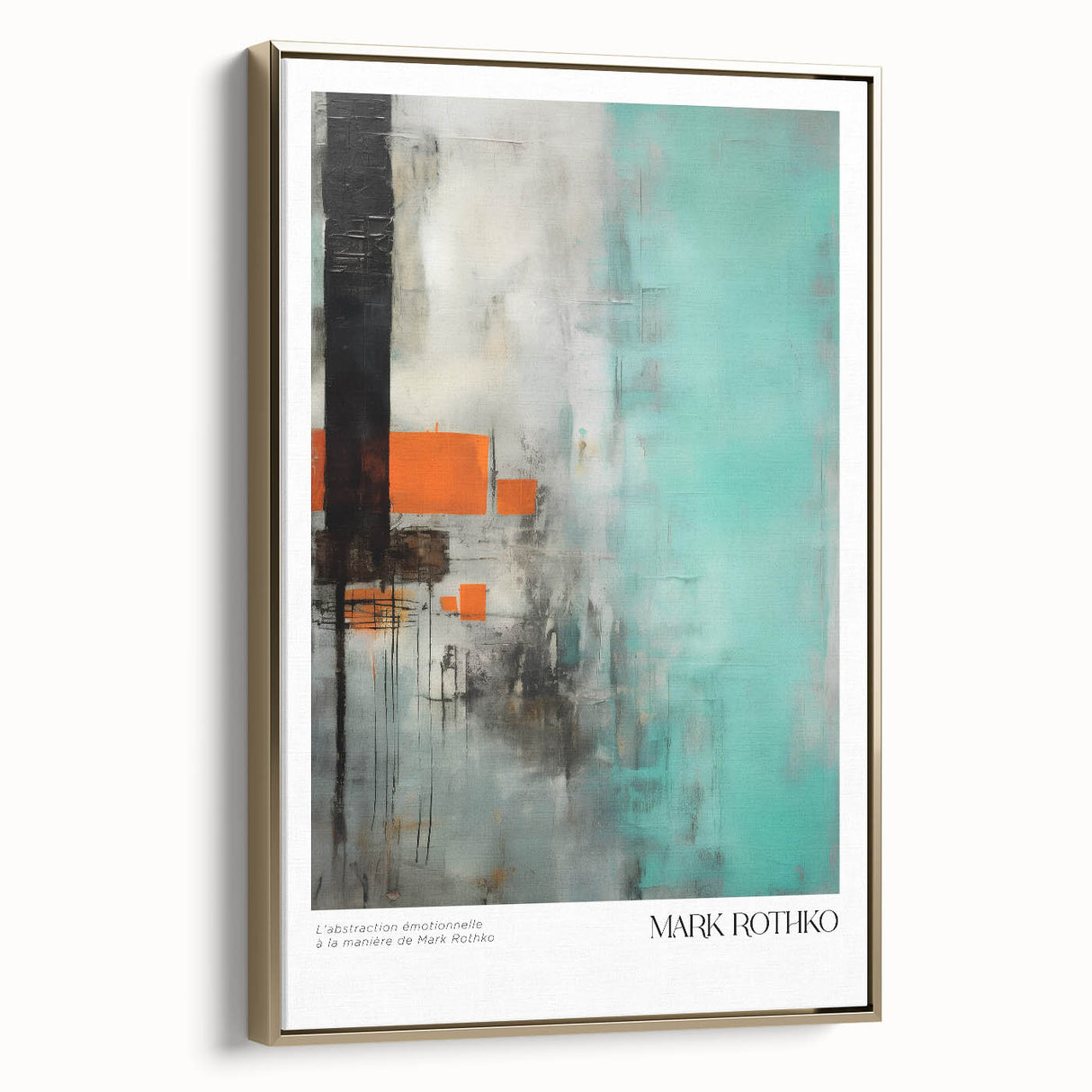 Modern landscape painting on framed canvas, featuring dark hues and minimalist style, suitable for bedroom wall art.