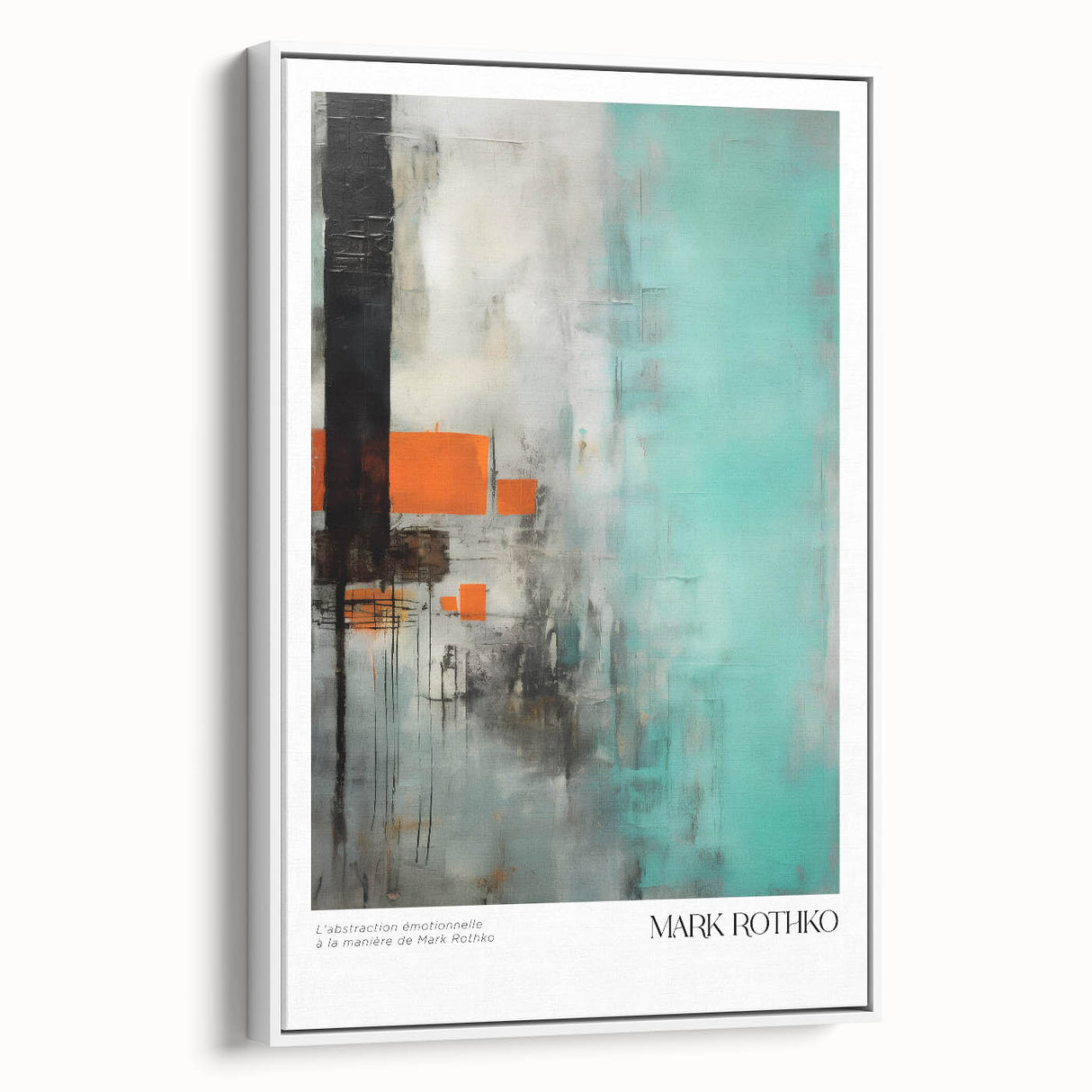 Vintage poster art featuring colorful abstract design on extra large framed canvas, ideal for living room decor.