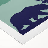 Alaska Retro Travel Poster Art | Vintage Mountain Bear Print