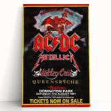 AC/DC Monsters of Rock Retro Poster Art – Vintage Rock Wall Art