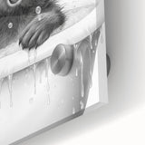 Bathroom Art Prints - Playful Bear in Bathtub