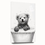 Bathroom Art Prints - Playful Bear in Bathtub