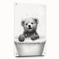 Bathroom Art Prints - Playful Bear in Bathtub