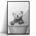 Bathroom Art Prints - Playful Bear in Bathtub