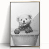 Bathroom Art Prints - Playful Bear in Bathtub
