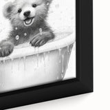 Bathroom Art Prints - Playful Bear in Bathtub