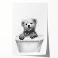 Bathroom Art Prints - Playful Bear in Bathtub